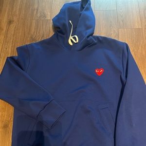 CDG hoodie men blue sizeLarge